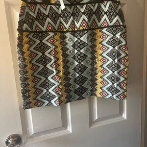 LOFT Multicolor Geometric Mini Skirt